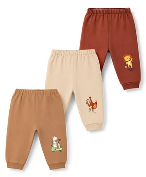 Simply Cotton Knit Full Length Animal
                              Printed Lounge Pants Pack of 3 -
                              Multicolor