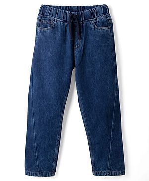 Pine Kids Cotton Elastane Woven Denim Full Length Jeans in Royal Blue