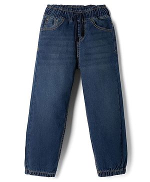 Pine Kids Cotton Mix Woven Solid Denim Jeans in Navy Blue
