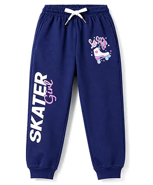 Smarty Girls Looper Knit Full Length
                              Text Printed Lounge Pant - Navy Blue