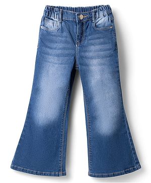 Babyhug Cotton Lycra Denim Full Length Jeans - Blue