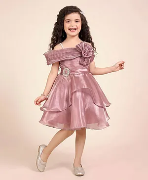 smile baby NX Tissue Woven Sleeveless
                              Floral Applique Detailed Crystals
                              Embellished Dress - Rose Gold
