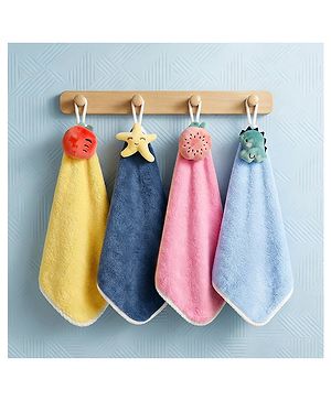 TONY STARK Cartoon Doll-Shaped Super Soft Cute Hand and Face Towels with Hanging Loop | Ultra Absorbent Towel for Bathroom & Washbasin | Quick Drying Towels for Baby Kids Toddlers (Microfiber, 2)