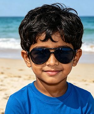 Babyhug Free Size Solid Coloured Sunglasses - Black & Blue