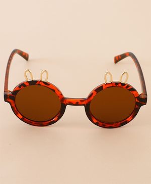 Babyhug Free Size Leopard Print Sunglasses With Bunny Ear Applique - Brown