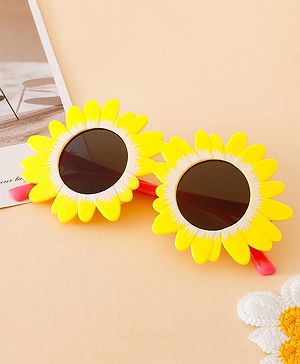 Babyhug Free Size Floral Shaped Sunglasses - Yellow