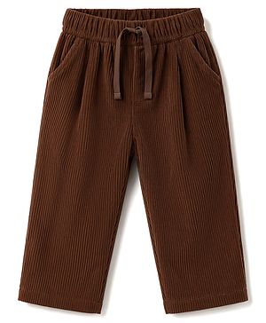 Bonfino Woven Solid Full Length Striped Trouser - Brown