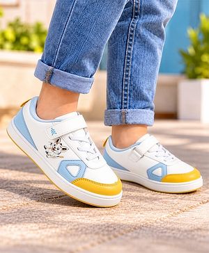 Pine Kids Velcro Closure Casual Shoes With Bunny Print in White