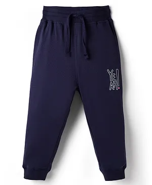 Doreme
                              Single Jersey Knit Text Printed Lounge
                              Pant - Navy Blue