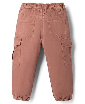 Babyhug Twill Woven Pant with Cargo Pocket in Rust Orange