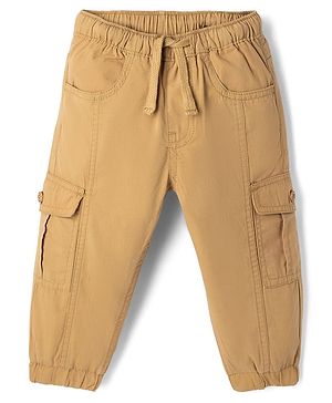 Babyhug 100% Cotton Woven Pant with Cargo Pocket in Khaki