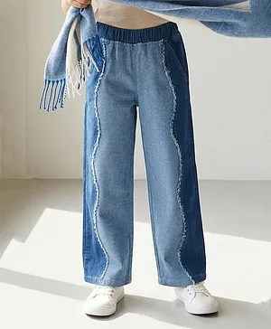 Tales & Stories Denim Toned
                              Designed Jeans - Light Blue