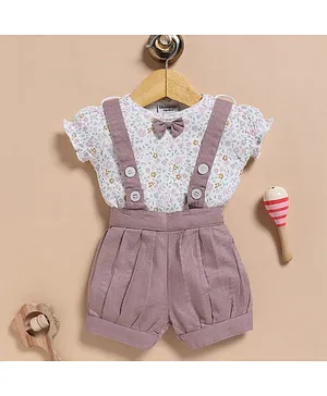 Wonderchild Half Sleeves Floral
                              Printed Shirt & Solid Gallice Shorts
                              Set - White & Cobblestone