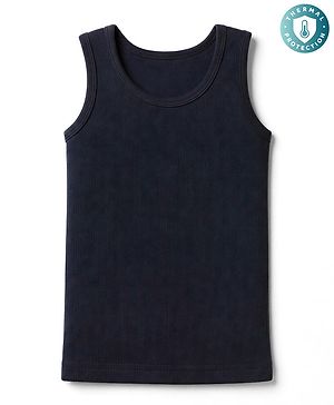 Babyhug Cotton Mix Knit Sleeveless Thermal Inner Wear - Navy Blue