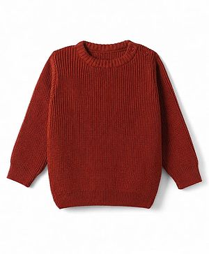 Babyhug Knit Full Sleeves  Pullover Sweater - Red