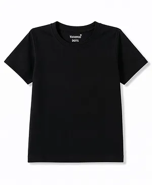 CUCUMBER Cotton Knit T-Shirts Half Sleeves Round Neck Black 4-5 Years