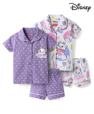 Babyhug Disney Single Jersey Knit
                              Half Sleeves Shirt & Shorts Co-ords
                              Night Suit with Marie Graphics Pack of 2-
                              Multicolour