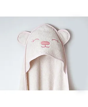 Masilo Grrly Bear' Organic Cotton Hooded Towel - Light Pink