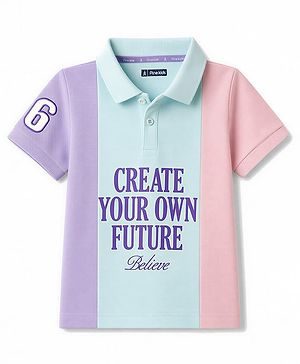 Pine Kids Cotton Knit T-Shirt with Half Sleeves and Create Your Own Future Believe Print for in PInk for 4-5 Years
