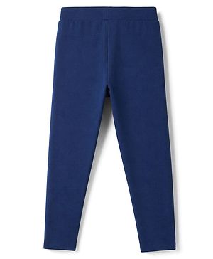 Pine Kids Cotton Lycra Knit Full Length Solid Colour Leggings -  Navy Blue