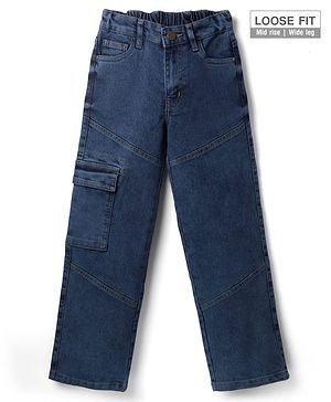 Pine Kids Denim Woven Full Length Cut & Sew Jeans in Blue