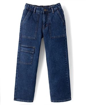 Pine Kids Denim Full Length Solid Jeans in Blue