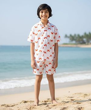 LITTLE INDIAN Cotton Woven Half...
