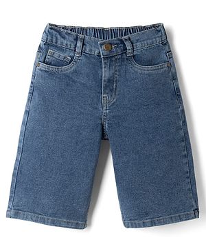 Pine Kids Denim Woven Solid Short in Blue