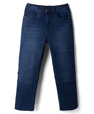Pine Kids Denim Woven Full Length Jeans in Navy Blue