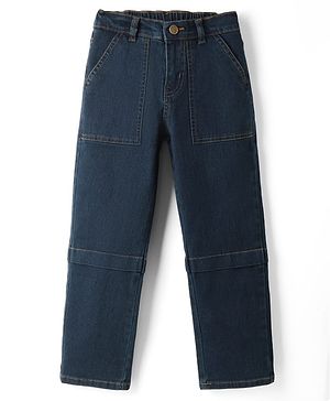 Pine Kids Denim Woven Full Length Solid Jeans - Navy Blue