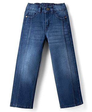 Pine Kids Denim Woven Full Length Washed Jeans - Blue