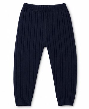 Babyhug Sweater Knit Full Length Woollen Pant - Navy Blue