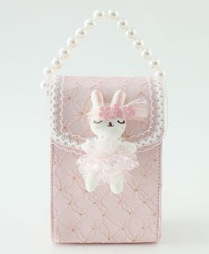 Pine Kids Free Size Sling Bag With Bear Applique - Pink