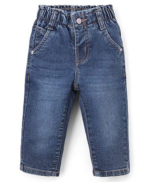 Bonfino Woven Full length Washed Jeans - Neavy Blue