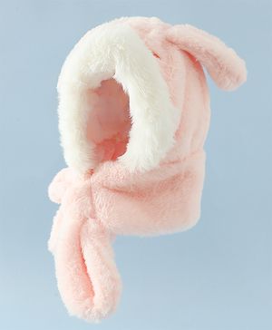 Babyhug Woollen Cap with Knot & Ear in Pink - Diameter 33 cm