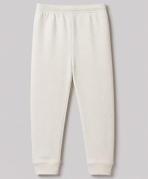 Pine Kids Cotton Blend Knit Full Length Solid Thermal Pant in White