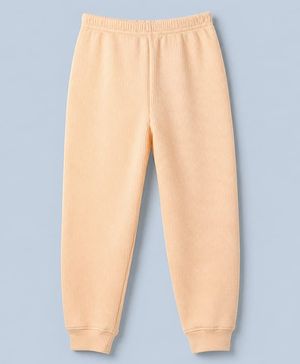 Pine Kids Cotton Mix Knit Ribbed Full Length Thermal Pant - Peach