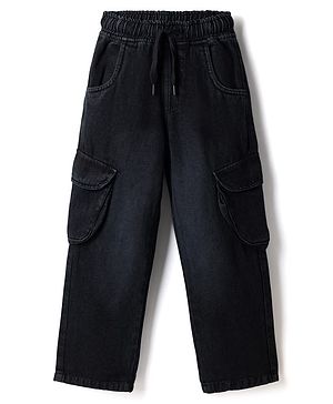 Pine Kids Denim Jeans Full Length Cargo Fit in Black