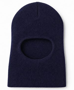 Pine Kids Knit Solid Monkey Cap in Navy Blue - Diameter 18 cm