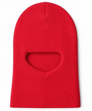 Pine Kids Knit Solid Monkey Cap in Red - Diameter 18 cm