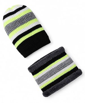 Pine Kids Knit Solid Woollen Caps In Green - Diameter - 15.5 cm