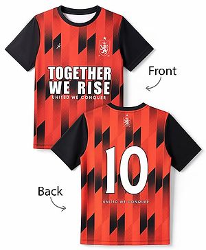Pine Active Knit Half Sleeves Text Printed T-Shirt - Red
