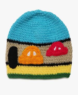 MayRa Knits Woollen Cap Vehicle Design - Multicolour