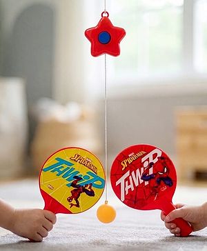 Babyhug Marvel Spider Man Hanging Table Tennis Trainer| Fun Table Tennis Play| Hanging Door Trainer| Hand-Eye Coordination| Motor Skills| Active Play| 4 Years+| BIS Certified