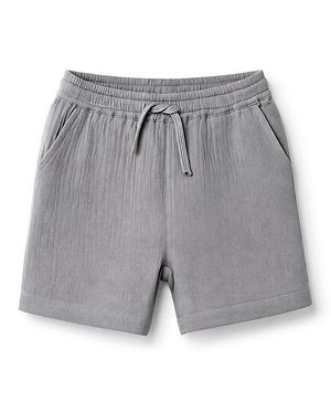 Bonfino 100% Cotton Woven Double Gauze Pull on Short - Grey