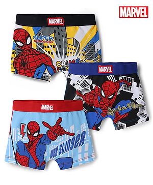 Bodycare Knitted Trunk With Spider Man Graphic Pack of 3 - Black, Light Blue & Navy Blue