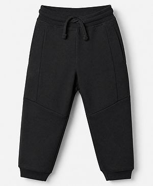Babyhug Cotton Knit Jogger Fit Full Length Lounge Pant in Charcoal Grey