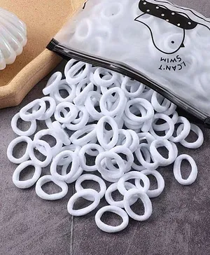 Ziory Set Of 100 Solid Rubber Bands - White