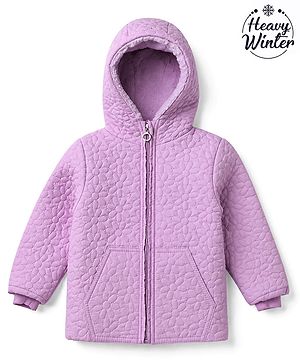 Babyhug Woven Padded/Quilted/ Winter Jacket with Full Sleeves in Purple for 6-9 Months