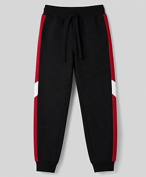 Pine Kids Cotton Knit Full Length Solid Lounge Pant - Black